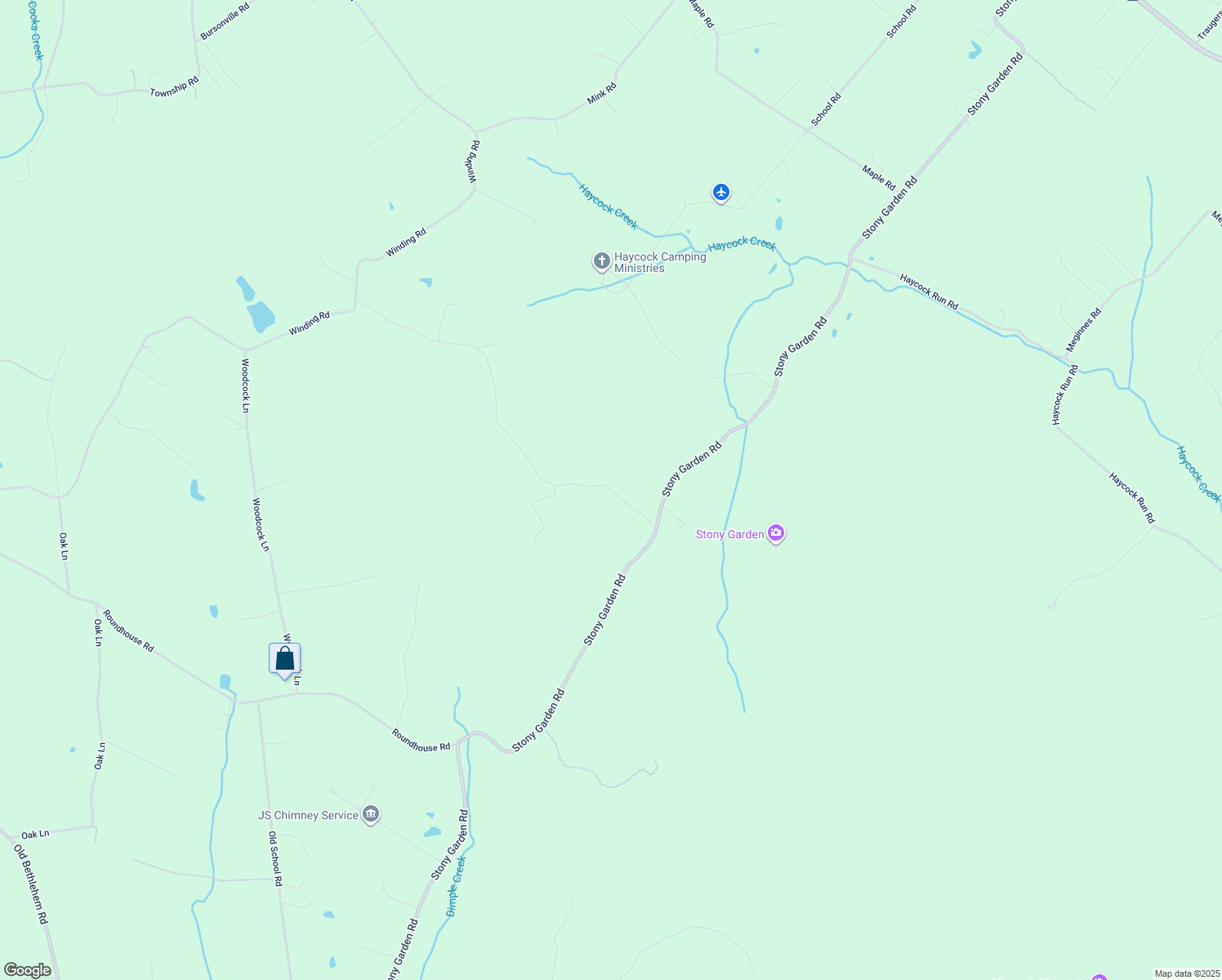 map of restaurants, bars, coffee shops, grocery stores, and more near 1264 Reed Lane in Kintnersville