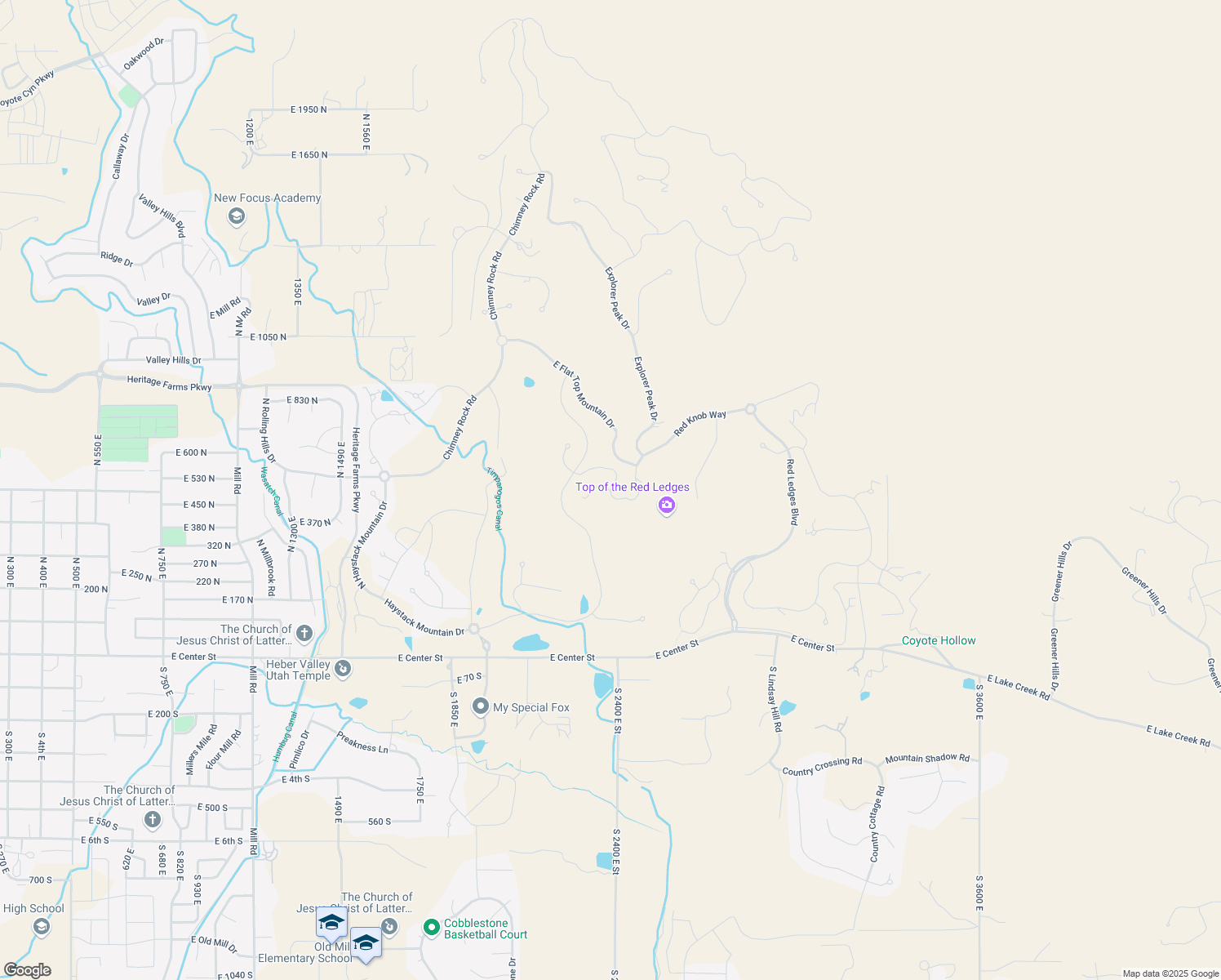 map of restaurants, bars, coffee shops, grocery stores, and more near 2317 East Red Knob Way in Heber City