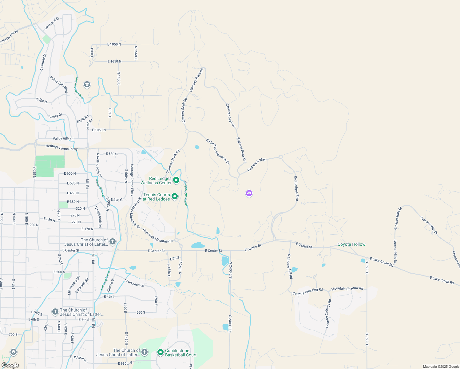 map of restaurants, bars, coffee shops, grocery stores, and more near 2317 East Red Knob Way in Heber City