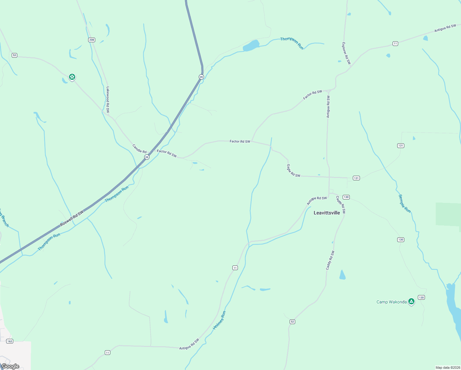 map of restaurants, bars, coffee shops, grocery stores, and more near 6020 Factor Road Southwest in Sherrodsville
