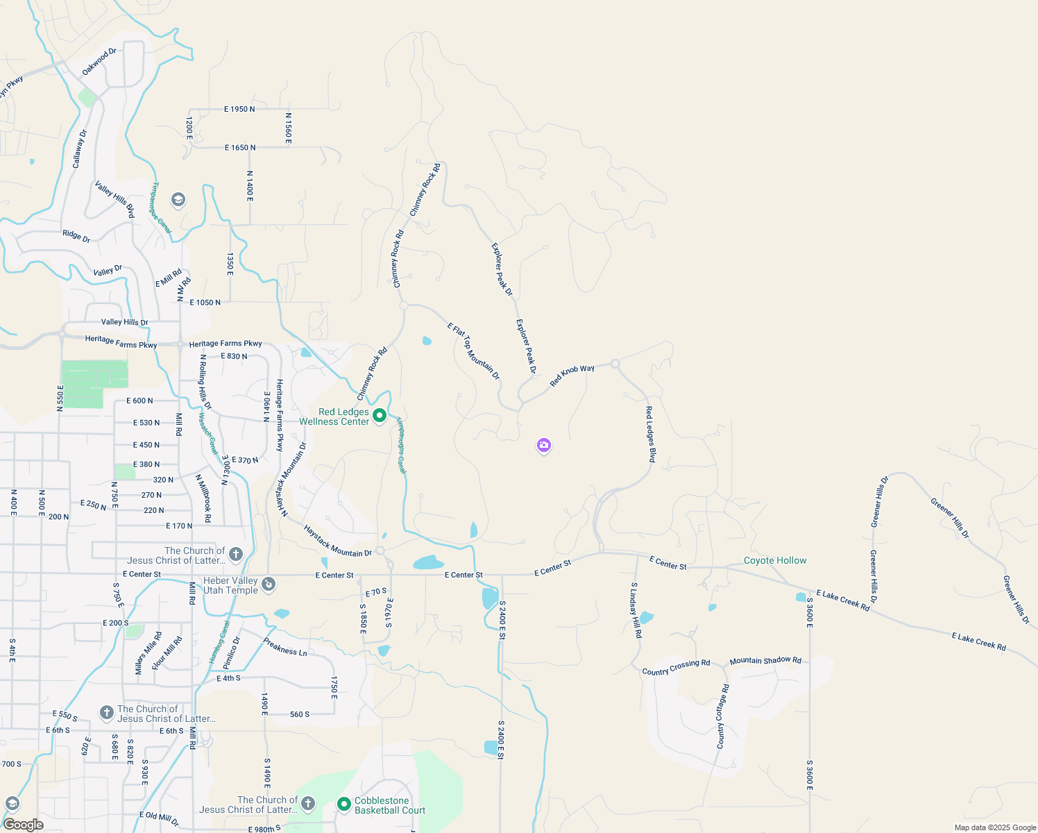 map of restaurants, bars, coffee shops, grocery stores, and more near 3277 East Red Knob Way in Heber City