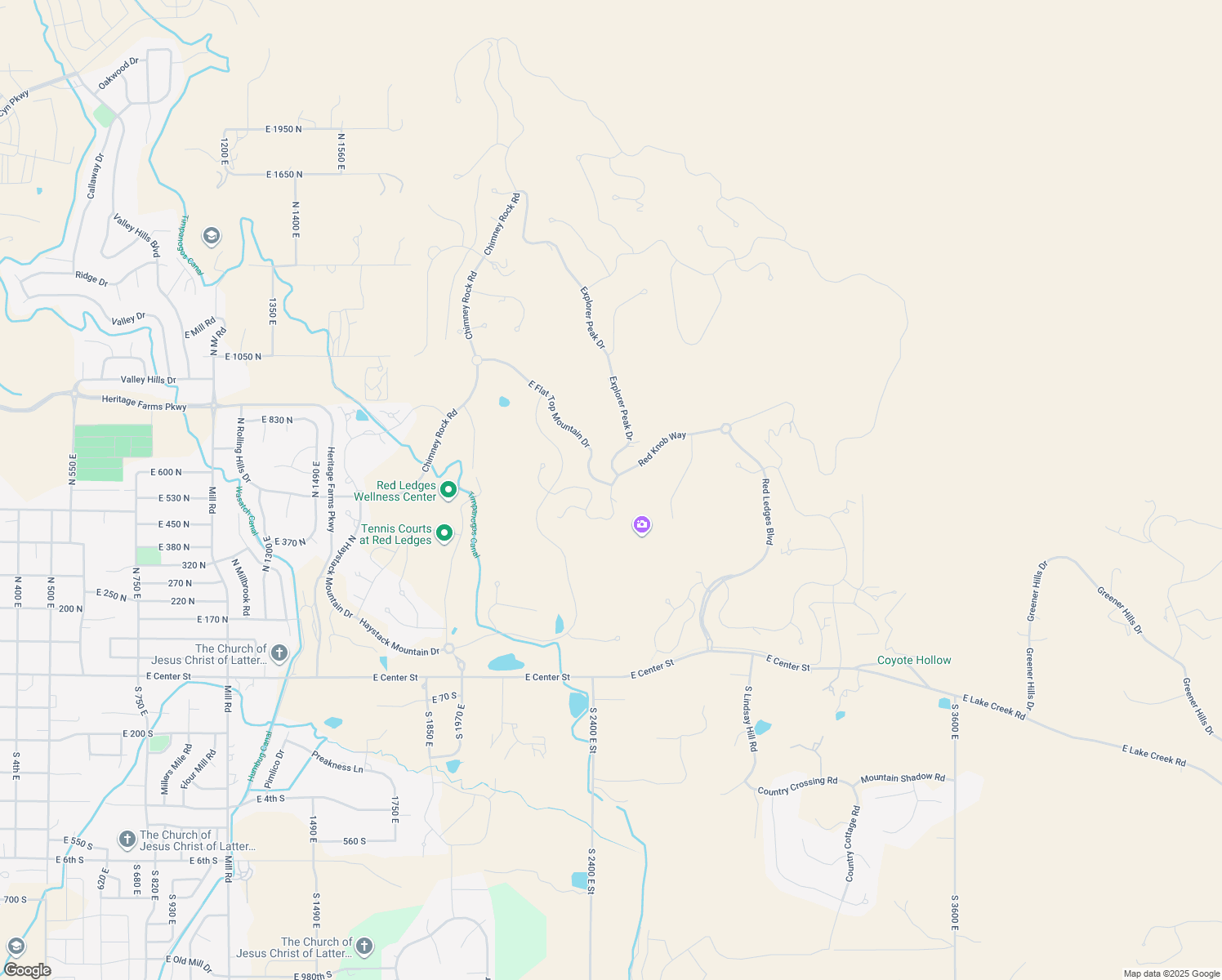 map of restaurants, bars, coffee shops, grocery stores, and more near 3045 East Red Knob Way in Heber City