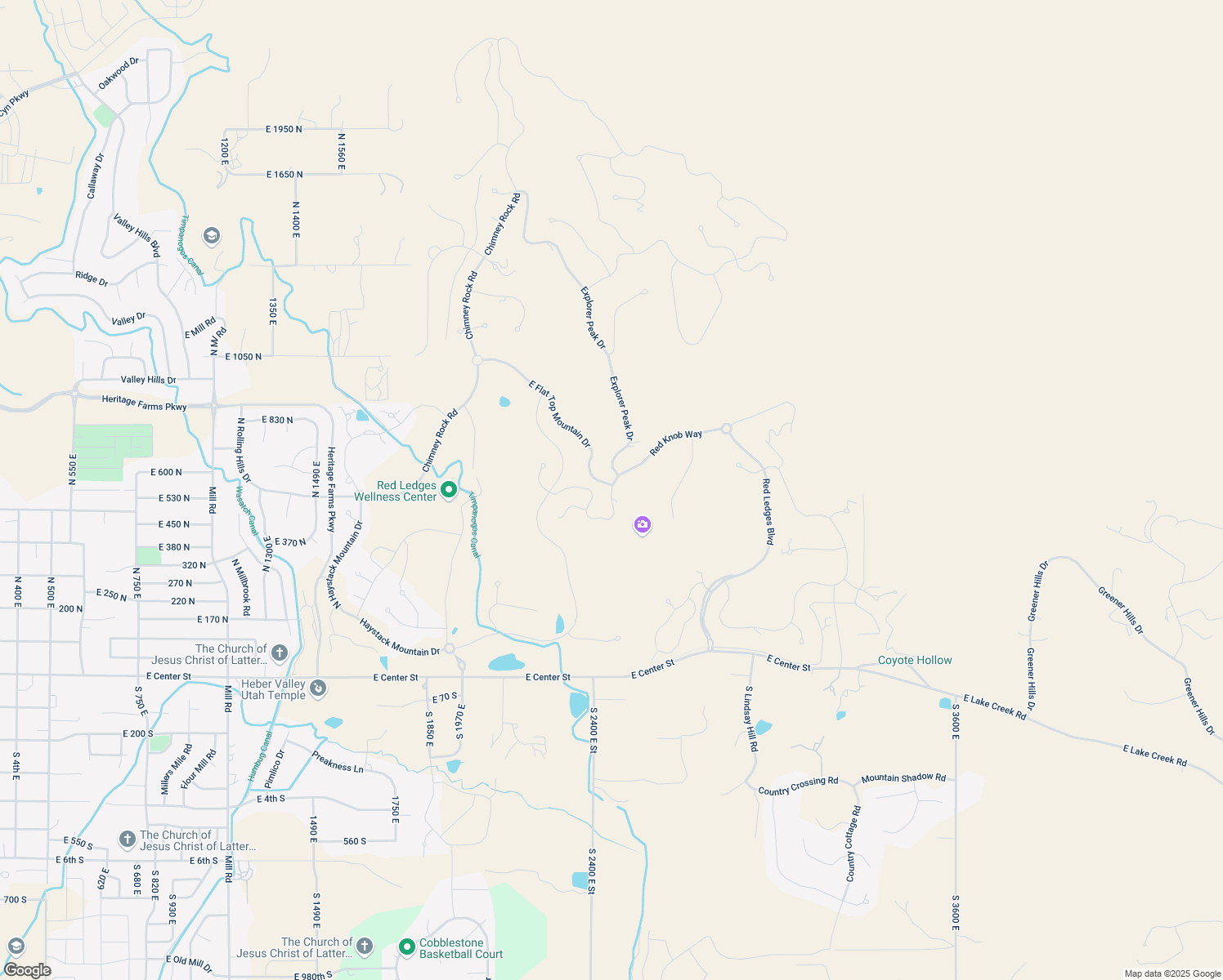map of restaurants, bars, coffee shops, grocery stores, and more near 3277 East Red Knob Way in Heber City