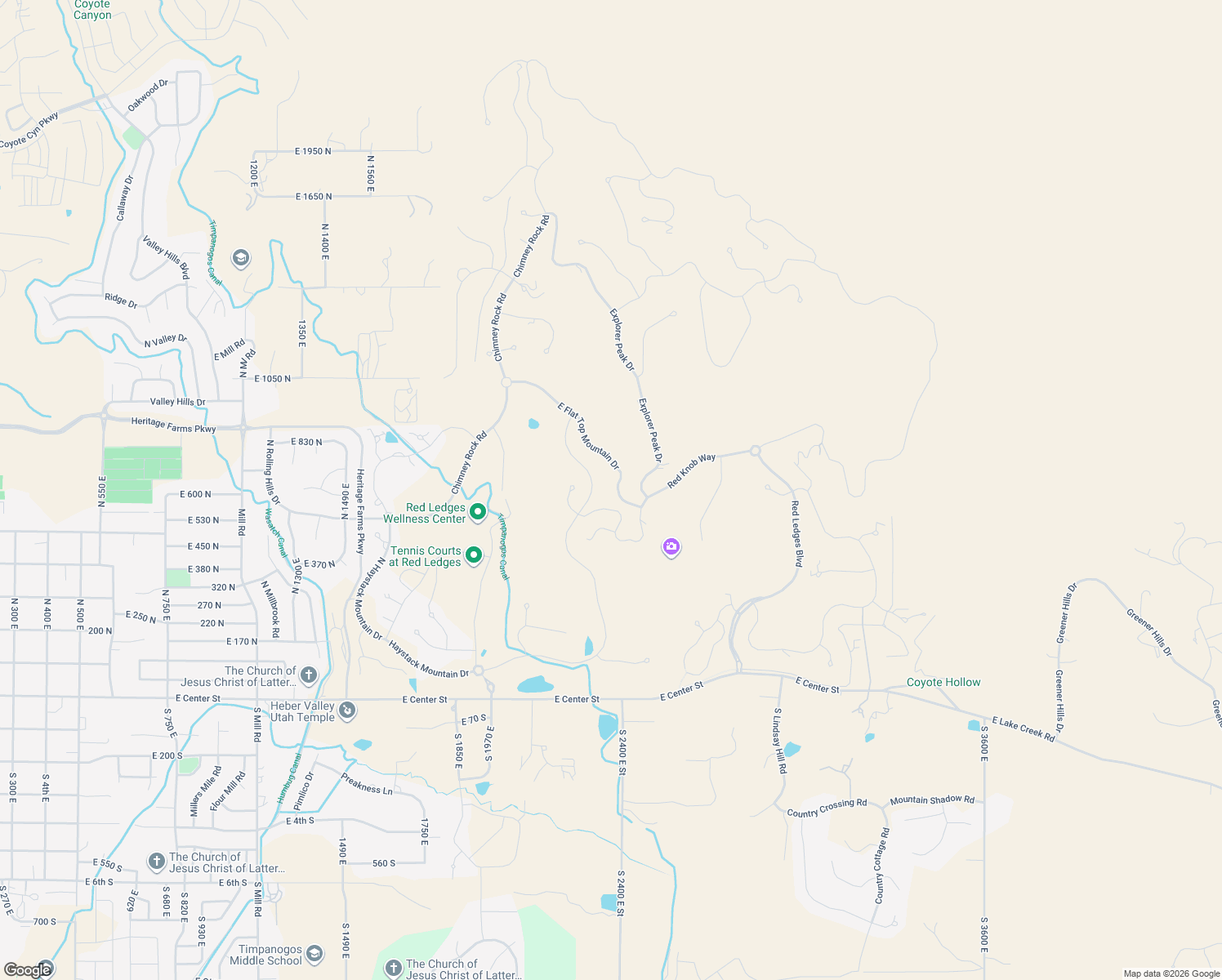 map of restaurants, bars, coffee shops, grocery stores, and more near 2414 East Flat Top Mountain Drive in Heber City
