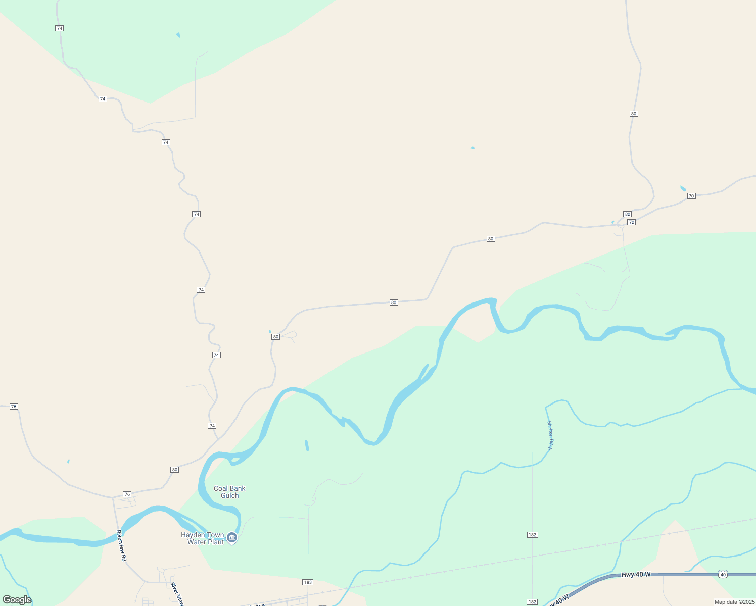 map of restaurants, bars, coffee shops, grocery stores, and more near 41354 County Road 80 in Hayden