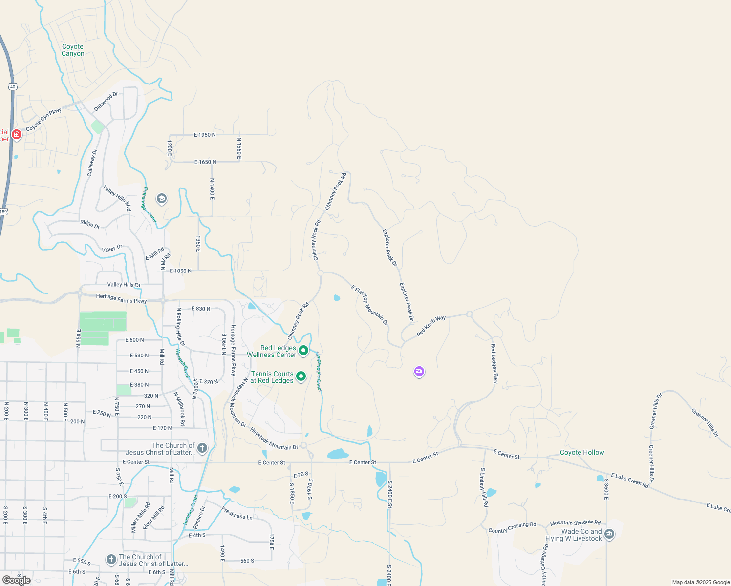 map of restaurants, bars, coffee shops, grocery stores, and more near 2265 East Flat Top Mountain Drive in Heber City