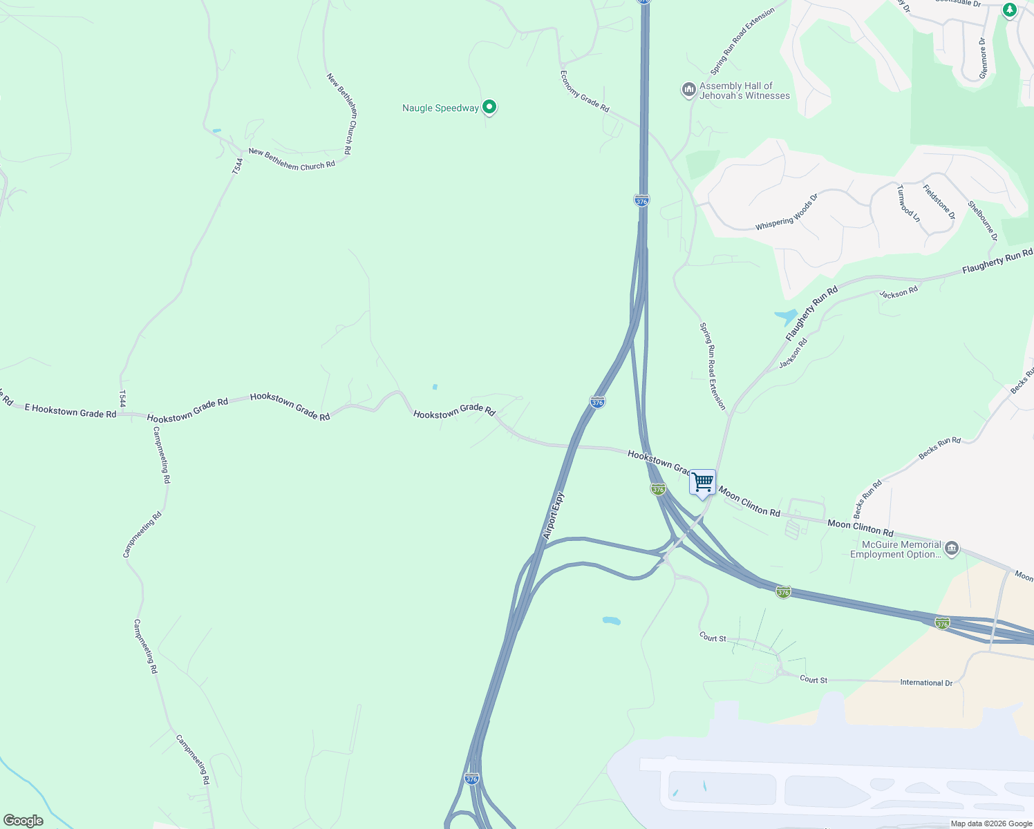 map of restaurants, bars, coffee shops, grocery stores, and more near 2289 Hookstown Grade Road in Clinton