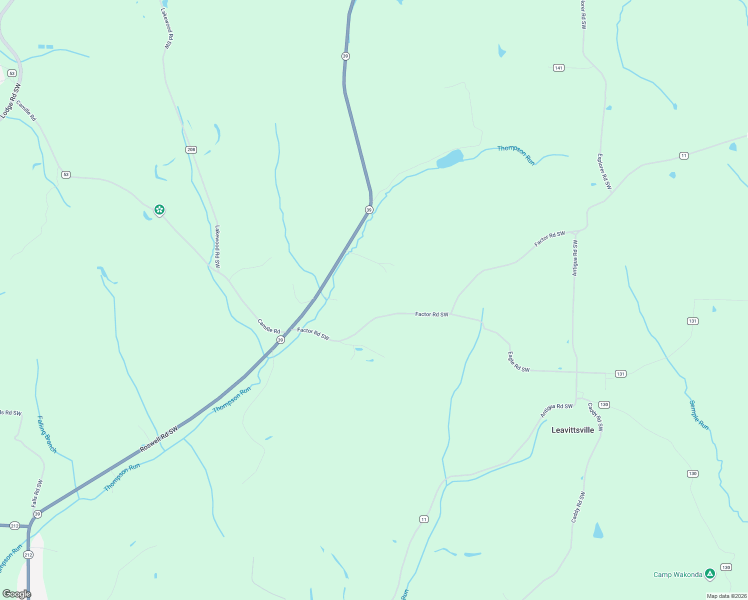 map of restaurants, bars, coffee shops, grocery stores, and more near 6020 Factor Road Southwest in Sherrodsville