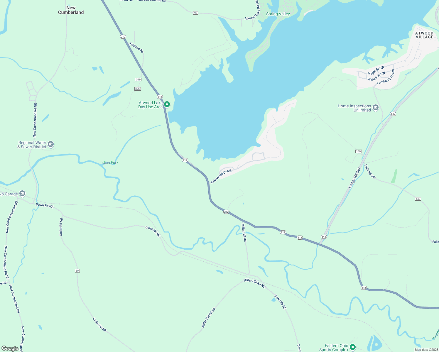 map of restaurants, bars, coffee shops, grocery stores, and more near 9006 Lakewood Drive Northeast in Mineral City