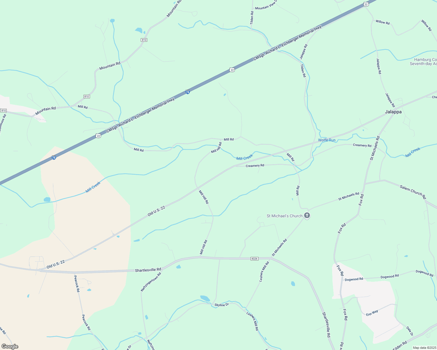 map of restaurants, bars, coffee shops, grocery stores, and more near 2924 Old U.S. 22 in Hamburg