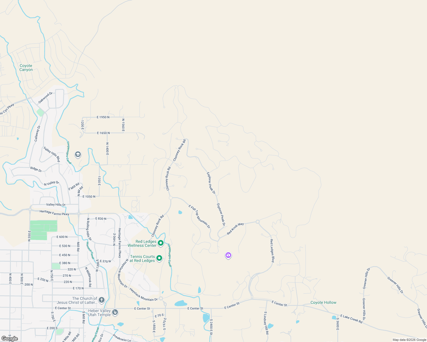 map of restaurants, bars, coffee shops, grocery stores, and more near 2420 East Boulder Top Way in Heber City