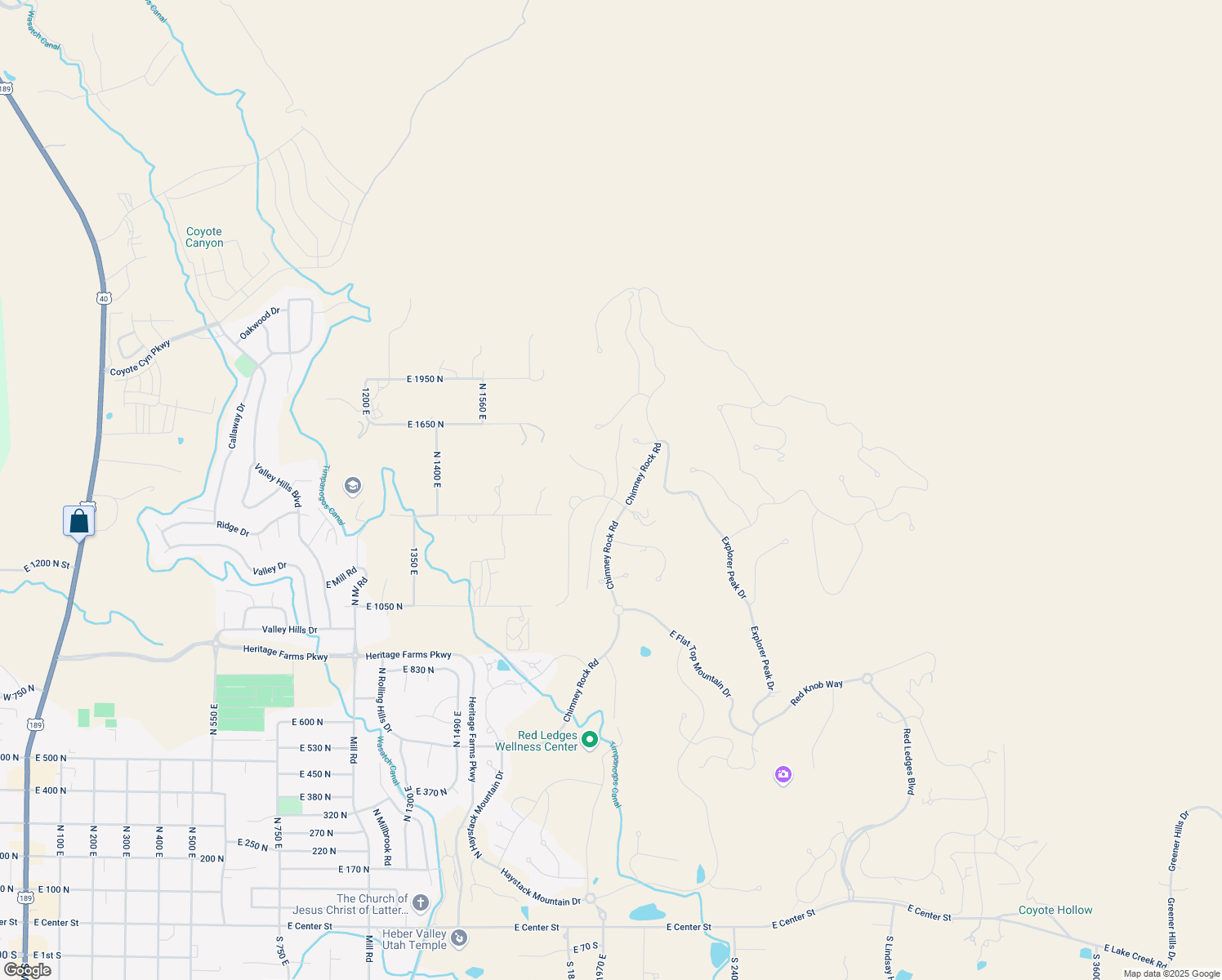 map of restaurants, bars, coffee shops, grocery stores, and more near 1344 N LOWER LOOKOUT KNOLL CT in Heber City