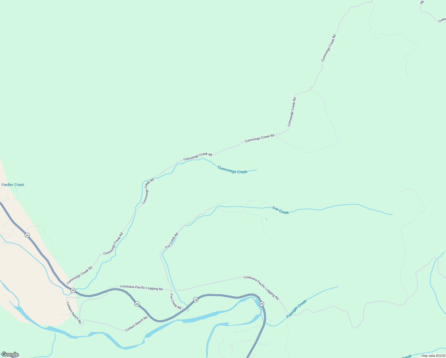 map of restaurants, bars, coffee shops, grocery stores, and more near 1174 Cummings Creek Road in Carlotta