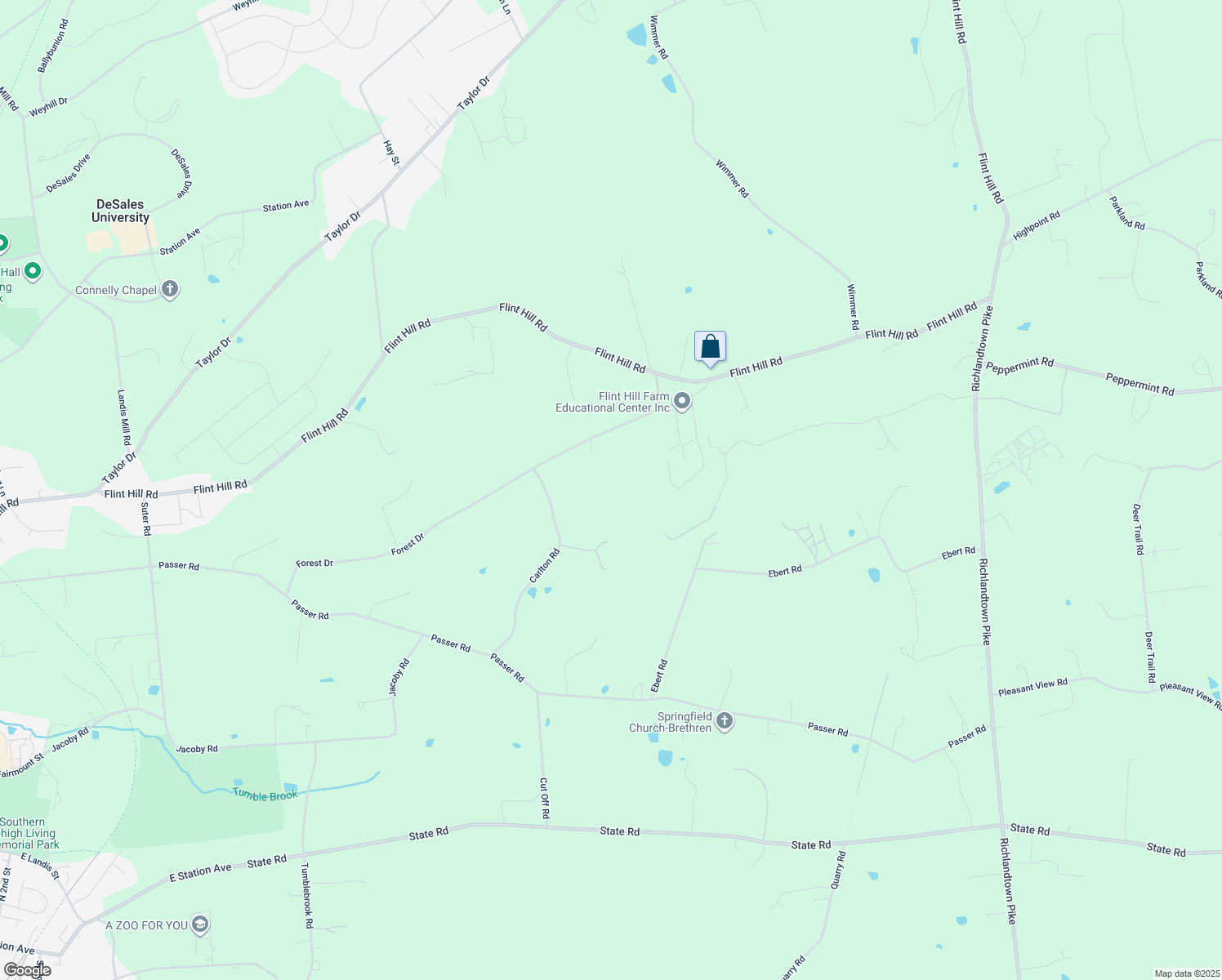 map of restaurants, bars, coffee shops, grocery stores, and more near 2202 Forest Dr in Coopersburg