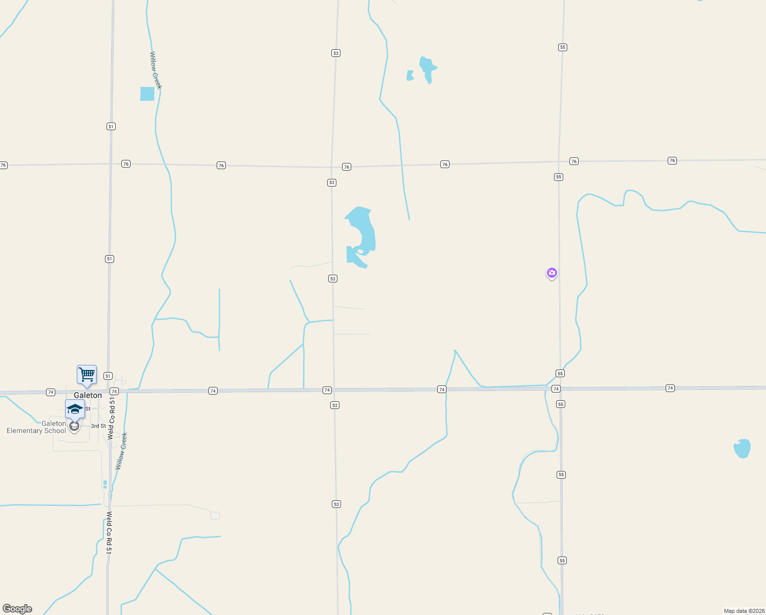 map of restaurants, bars, coffee shops, grocery stores, and more near 36244 County Road 53 in Eaton