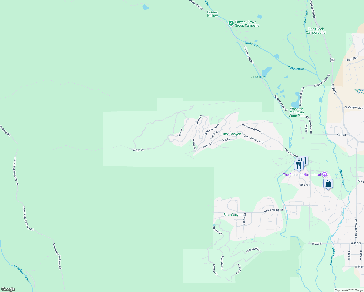 map of restaurants, bars, coffee shops, grocery stores, and more near 1883 West Sage Circle in Midway