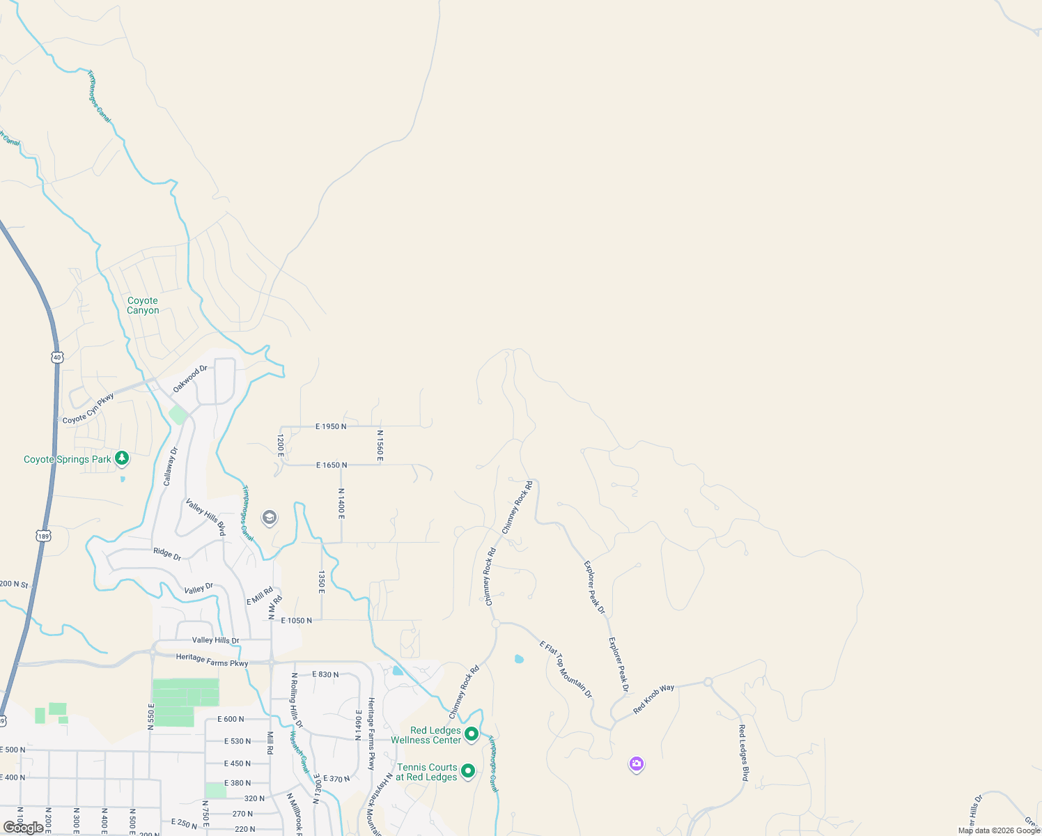 map of restaurants, bars, coffee shops, grocery stores, and more near 1855 Chimney Rock Road in Heber City