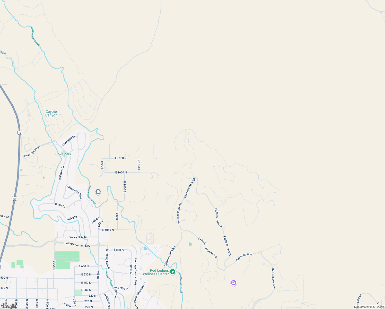 map of restaurants, bars, coffee shops, grocery stores, and more near 1855 Chimney Rock Road in Heber City