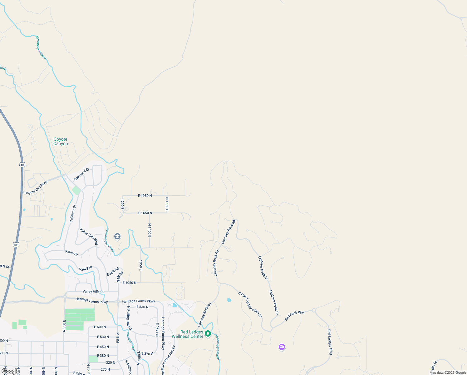 map of restaurants, bars, coffee shops, grocery stores, and more near 1878 Chimney Rock Road in Heber City