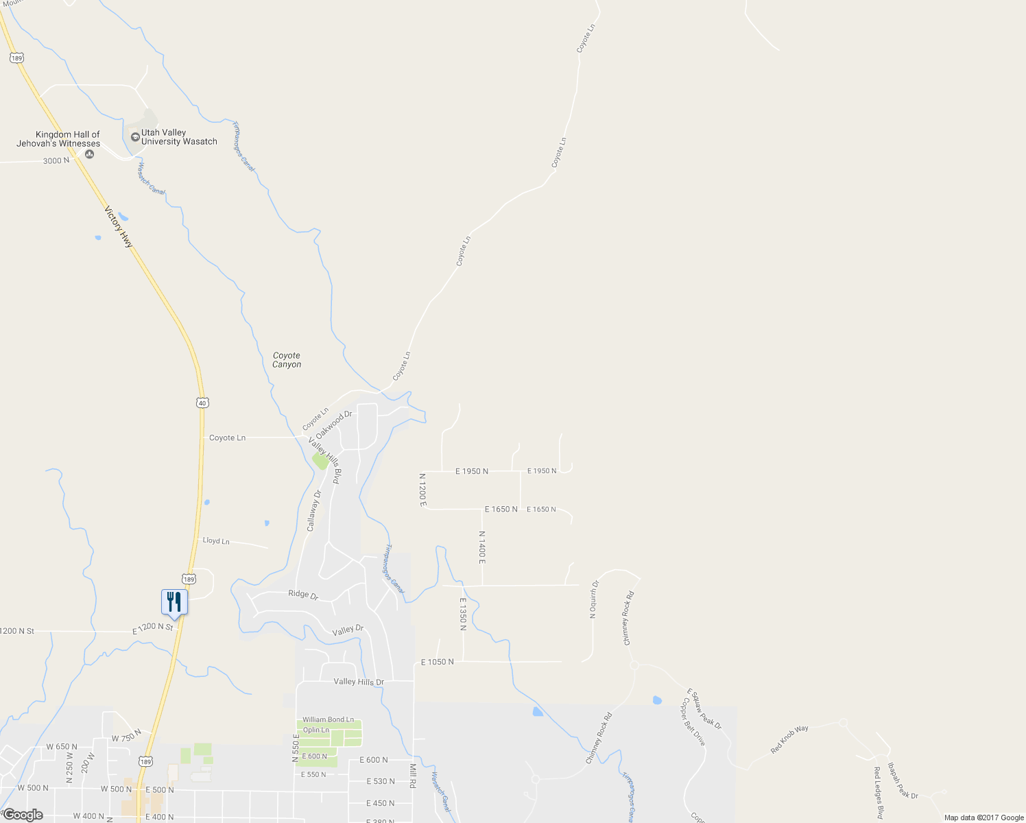 map of restaurants, bars, coffee shops, grocery stores, and more near 1535 East 1950 North in Heber City