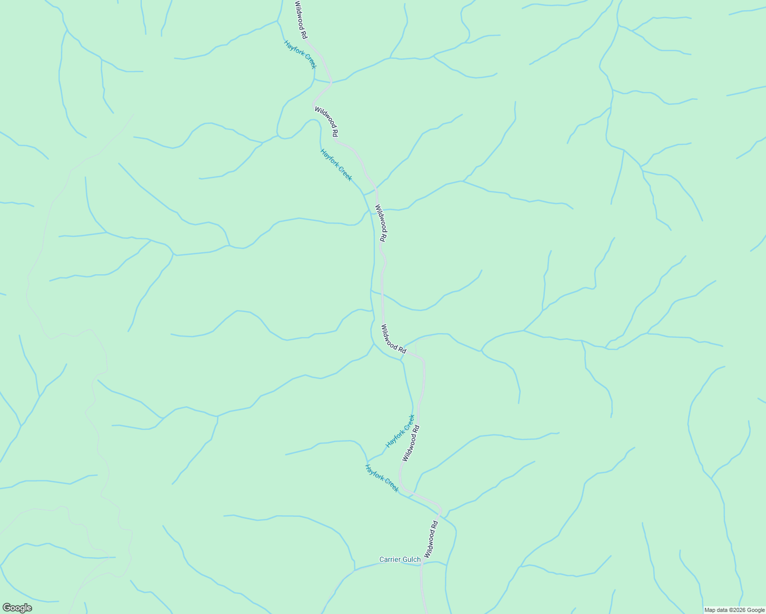 map of restaurants, bars, coffee shops, grocery stores, and more near Wildwood Road in Hayfork