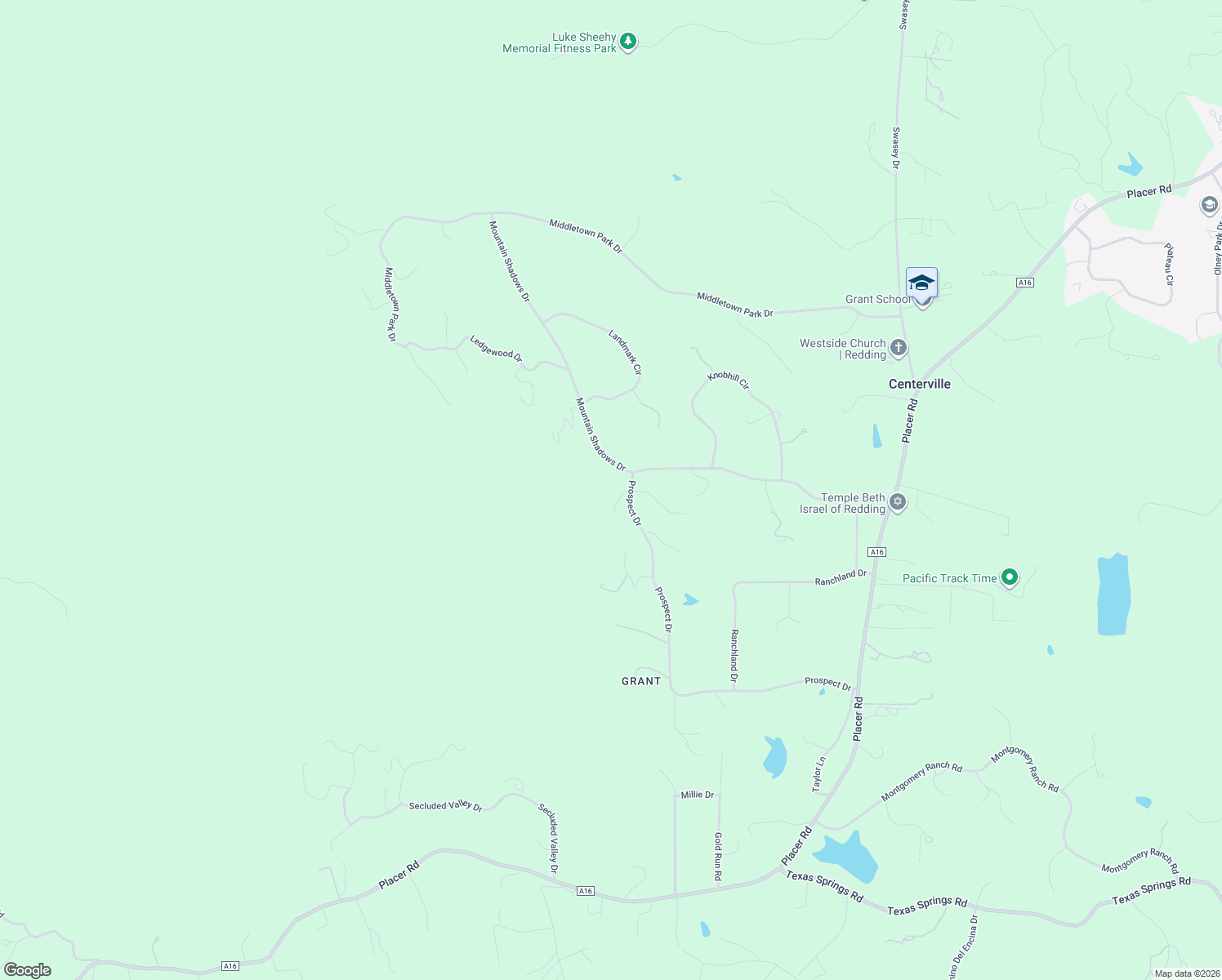 map of restaurants, bars, coffee shops, grocery stores, and more near 15451 Mountain Shadows Drive in Redding