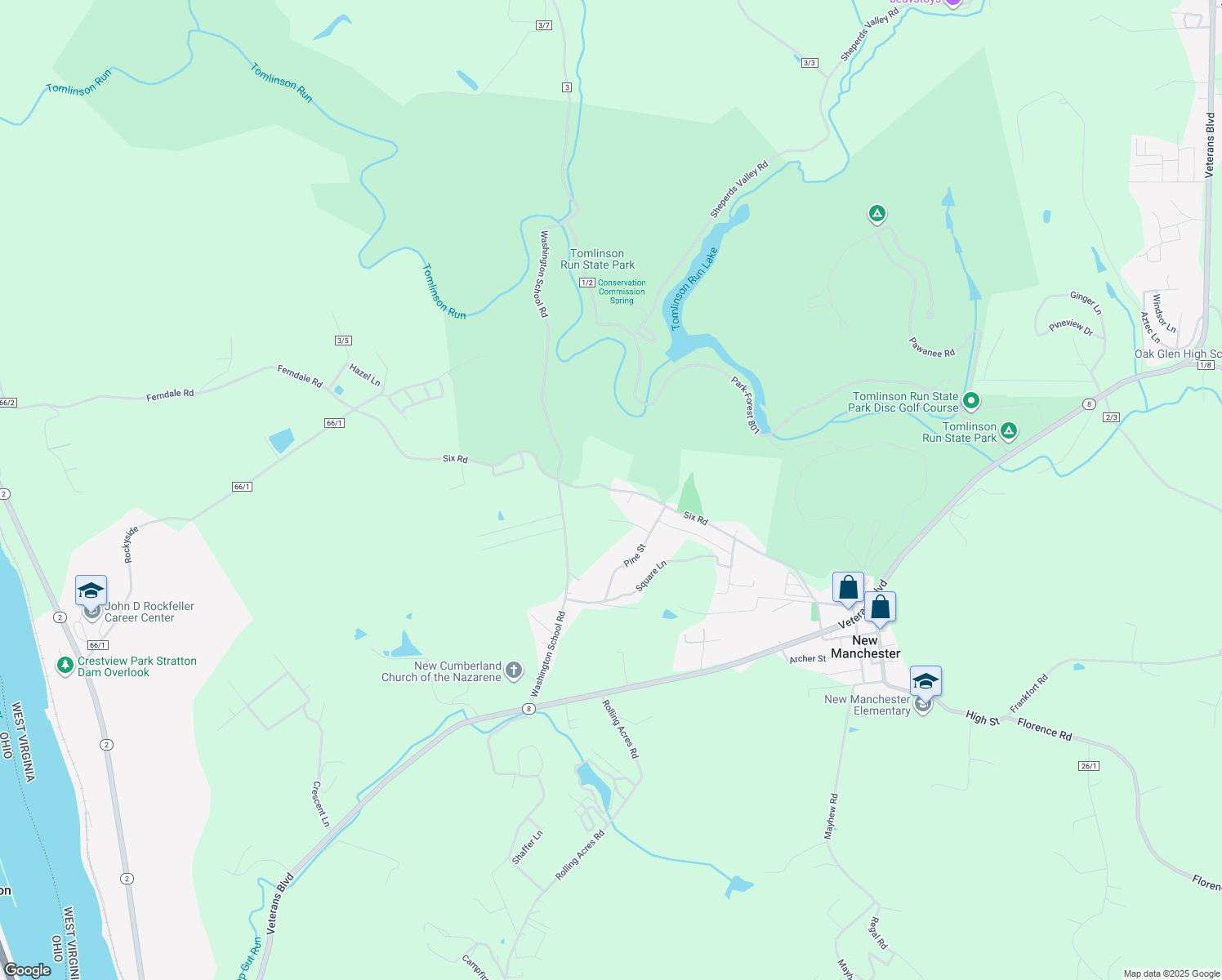 map of restaurants, bars, coffee shops, grocery stores, and more near Flat Cementary Rd in New Cumberland