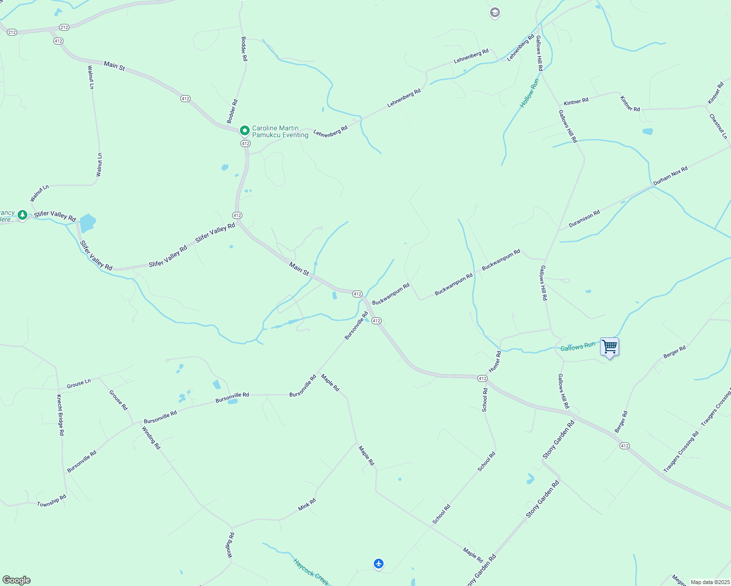 map of restaurants, bars, coffee shops, grocery stores, and more near 5621 Pennsylvania 412 in Riegelsville