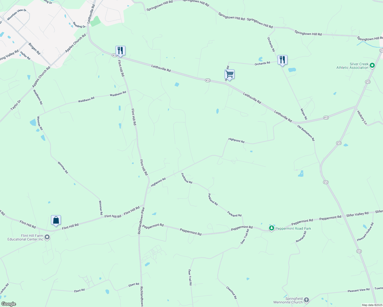 map of restaurants, bars, coffee shops, grocery stores, and more near 1429 Jakes Place in Hellertown
