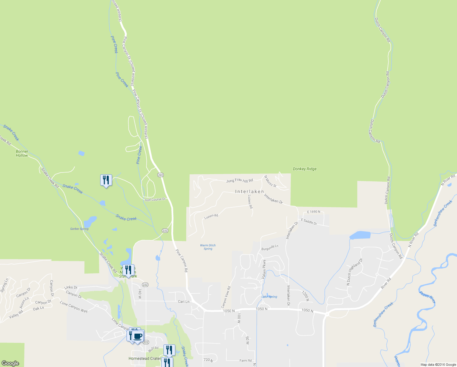 map of restaurants, bars, coffee shops, grocery stores, and more near 311 Jungfrau Hill Road in Midway