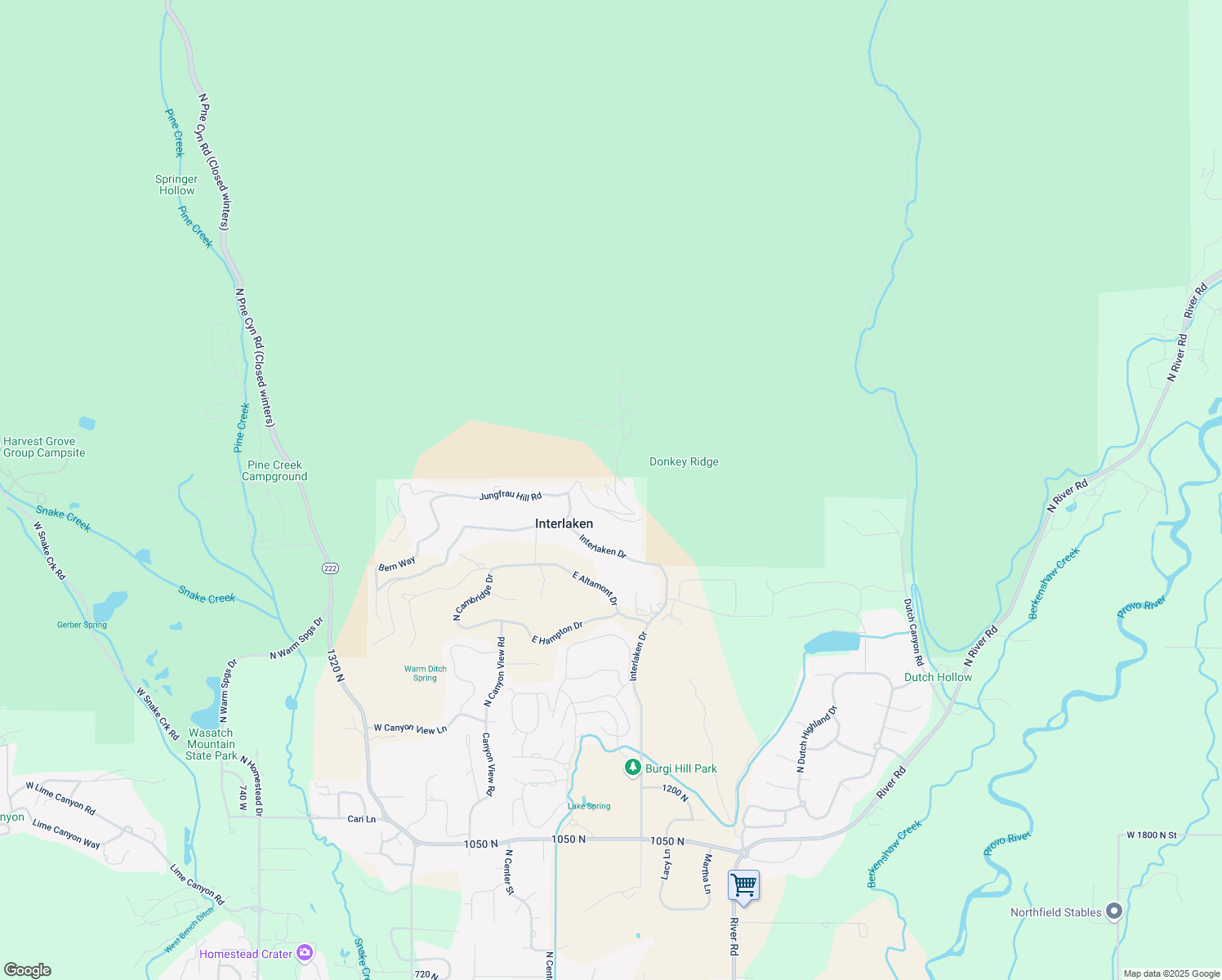 map of restaurants, bars, coffee shops, grocery stores, and more near Matterhorn Circle in Midway