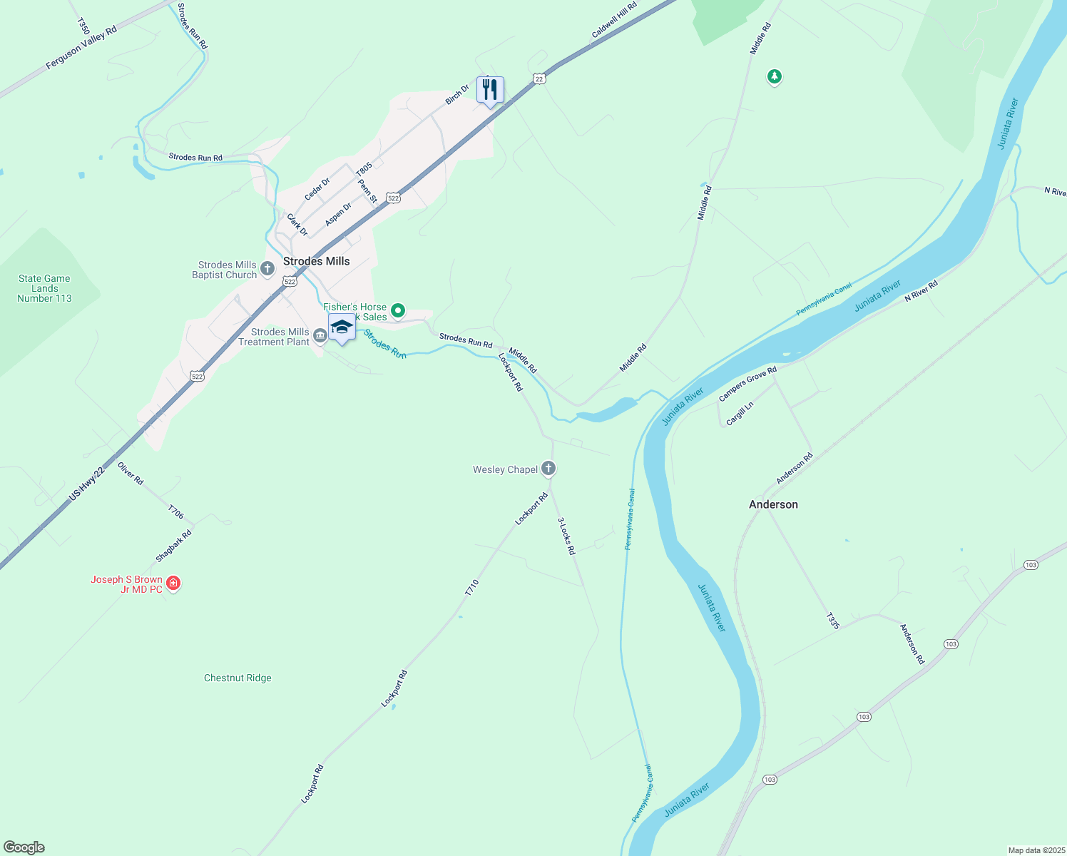 map of restaurants, bars, coffee shops, grocery stores, and more near 800-1862 Lockport Road in Lewistown