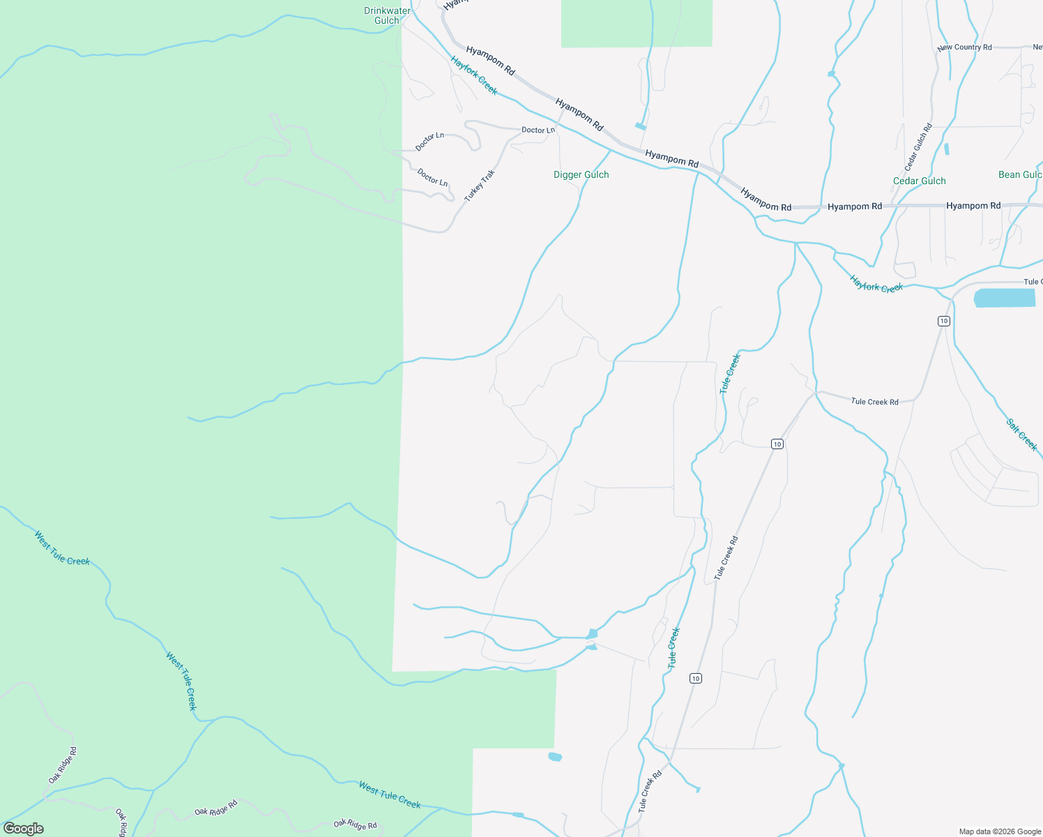 map of restaurants, bars, coffee shops, grocery stores, and more near 5317 Monte Vista Street in Hayfork