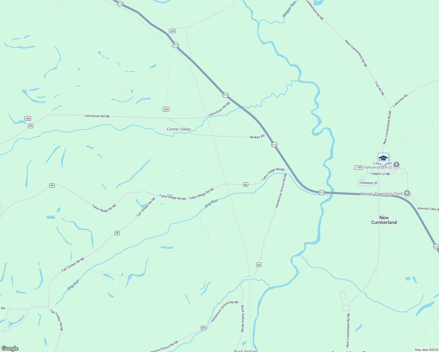 map of restaurants, bars, coffee shops, grocery stores, and more near 4508 Tabor Ridge Rd NE in Mineral City