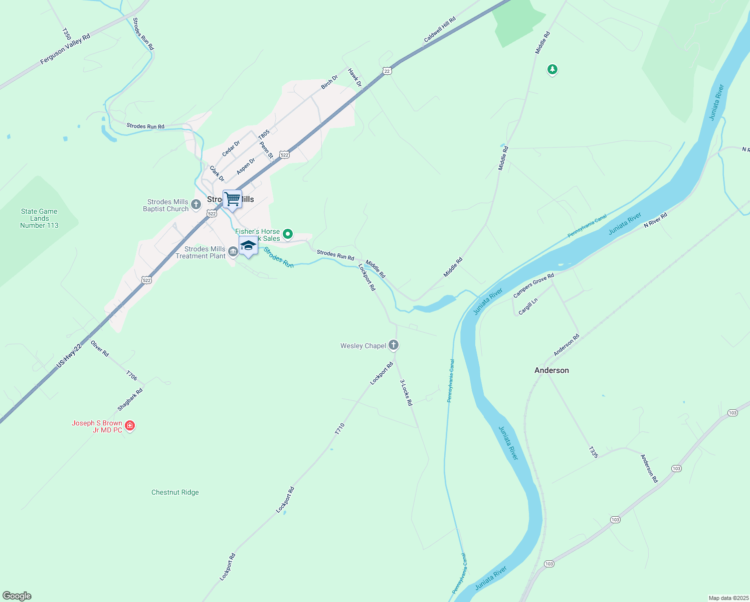 map of restaurants, bars, coffee shops, grocery stores, and more near 1849 Lockport Road in Lewistown