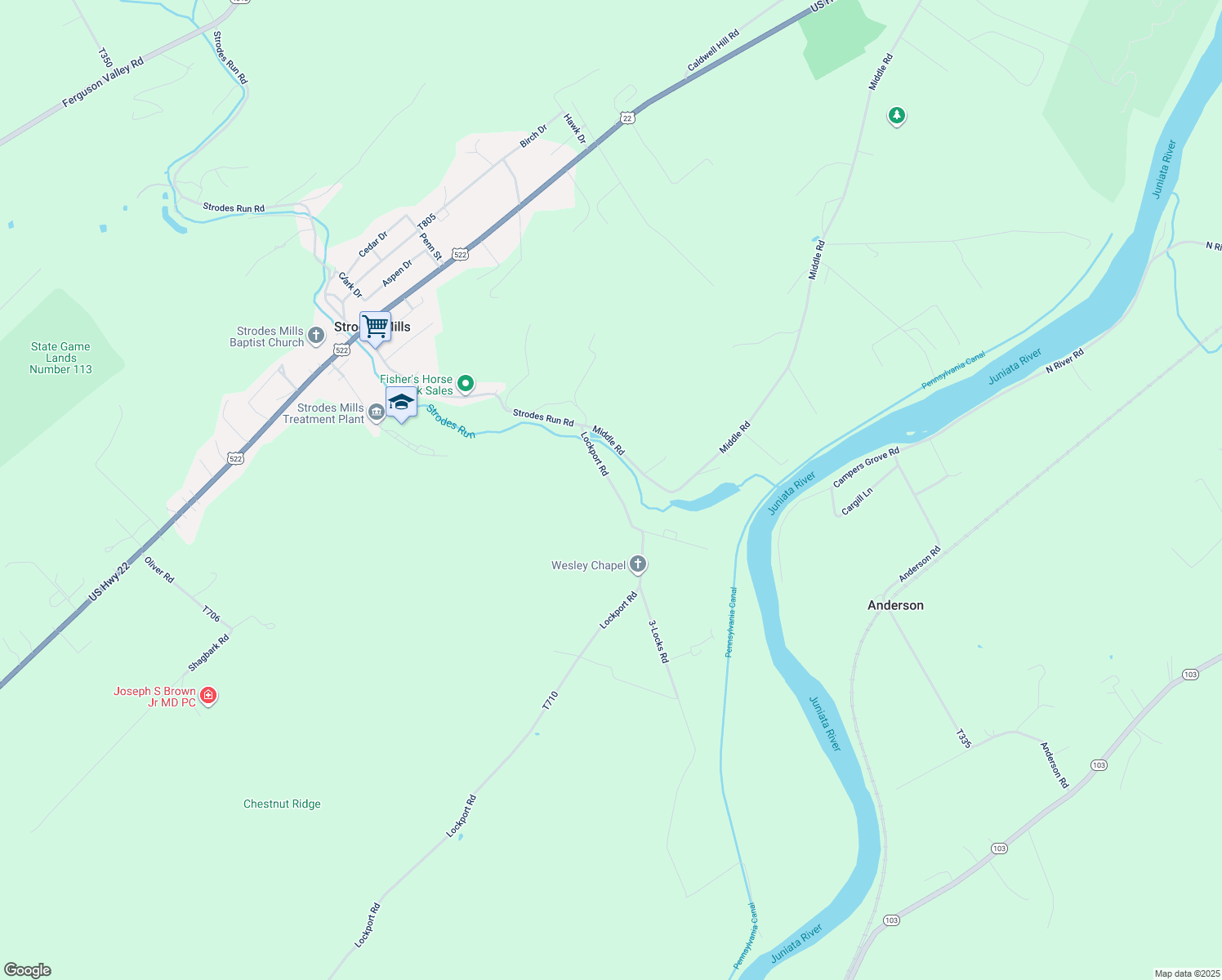 map of restaurants, bars, coffee shops, grocery stores, and more near 1849 Lockport Road in Lewistown