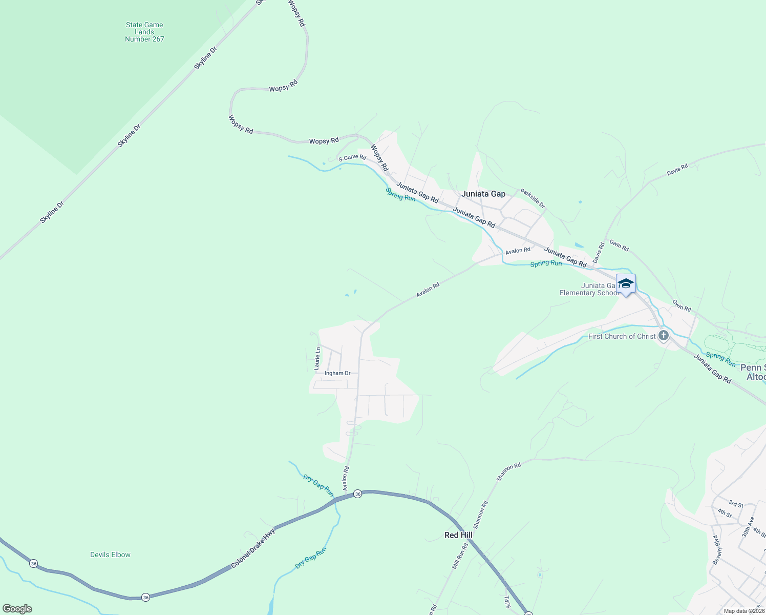 map of restaurants, bars, coffee shops, grocery stores, and more near 481 Avalon Road in Altoona