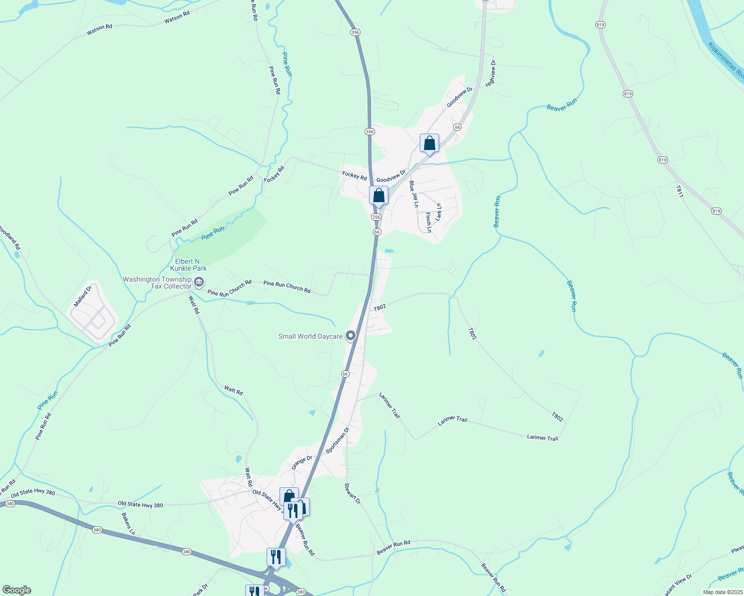 map of restaurants, bars, coffee shops, grocery stores, and more near 519 Sportsman Drive in Apollo