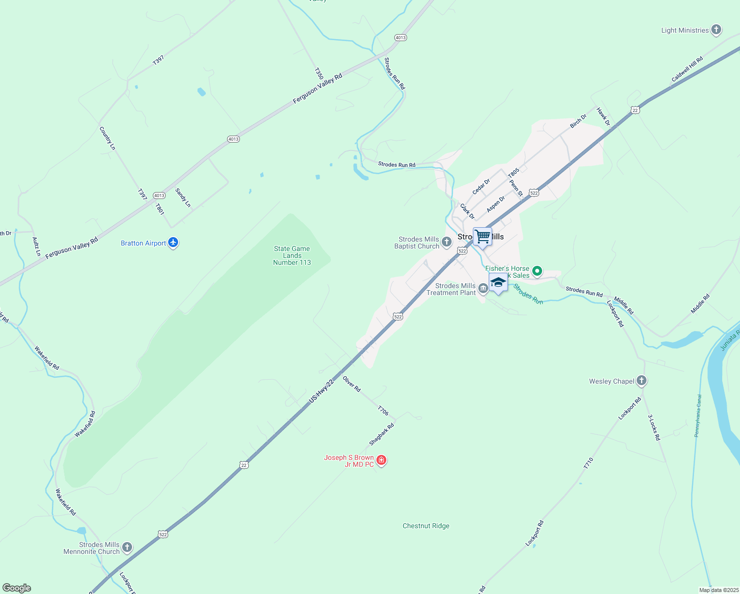 map of restaurants, bars, coffee shops, grocery stores, and more near in McVeytown