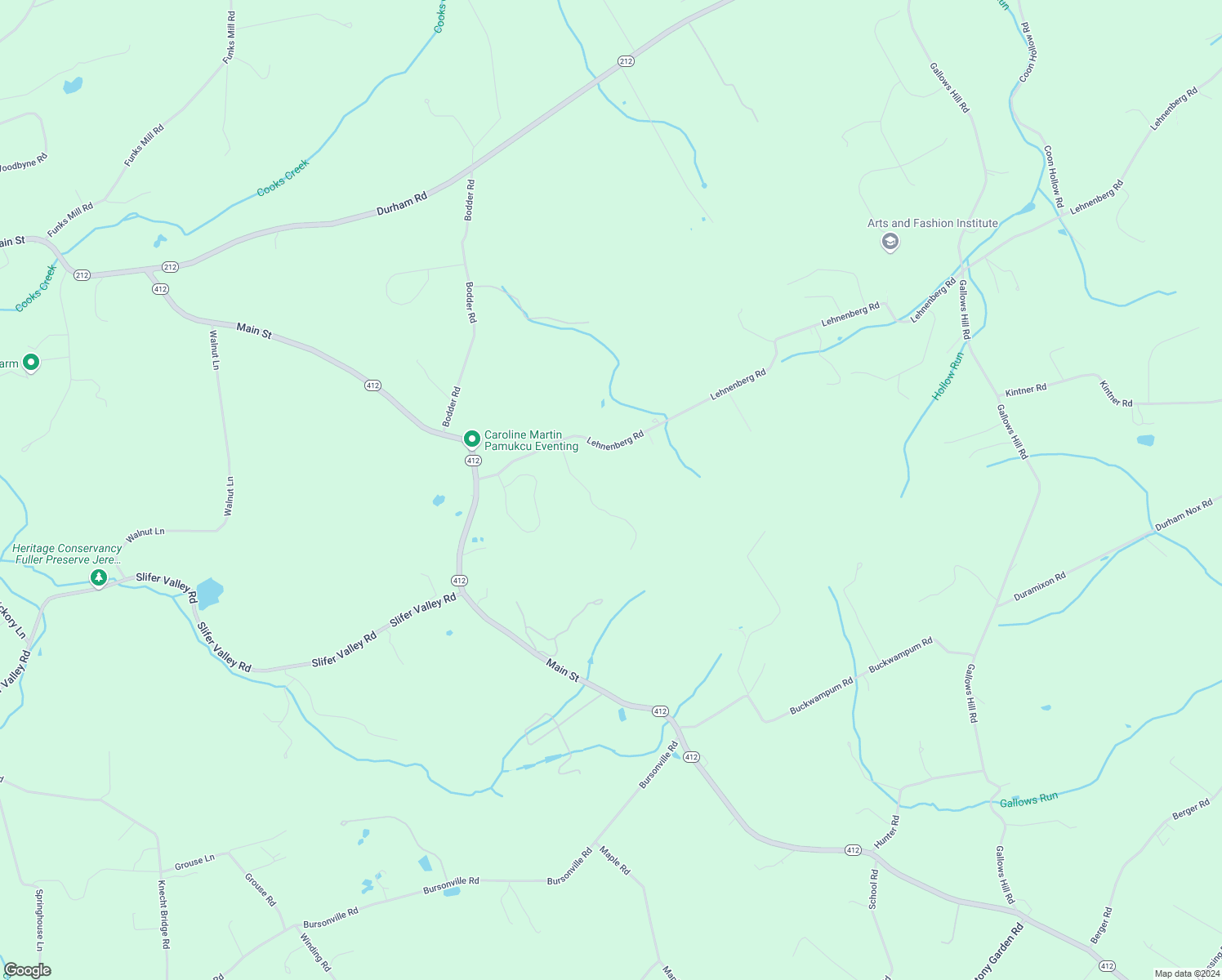 map of restaurants, bars, coffee shops, grocery stores, and more near 3760 Lehnenberg Rd in Riegelsville