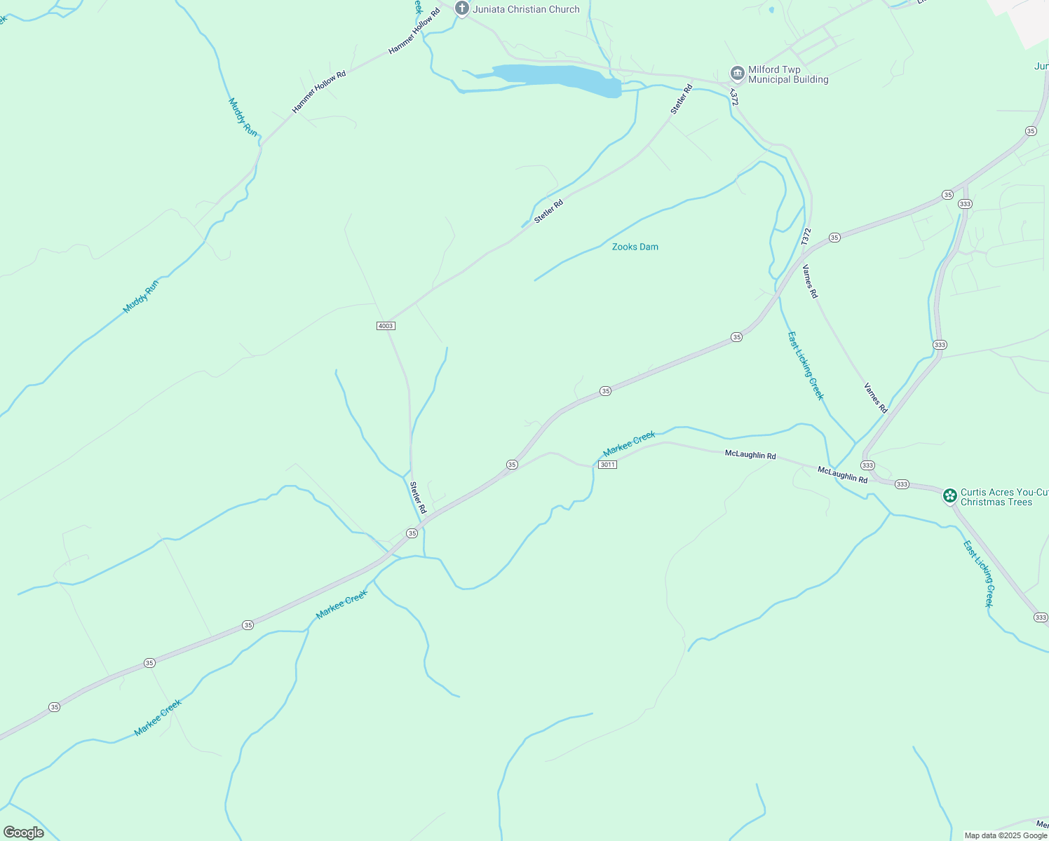 map of restaurants, bars, coffee shops, grocery stores, and more near 78 Stoney Lane in Mifflin