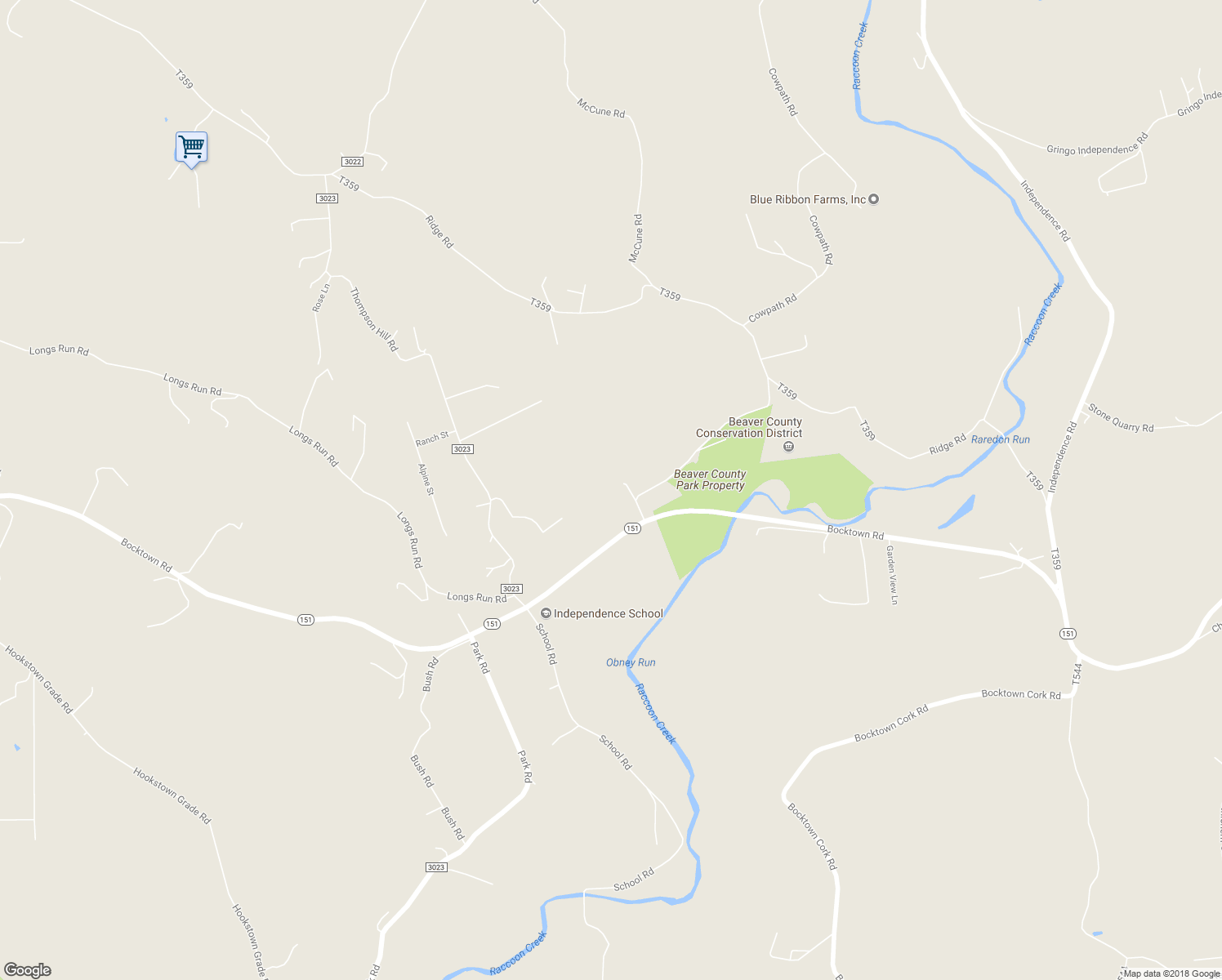 map of restaurants, bars, coffee shops, grocery stores, and more near 111 Cowpath Road in Aliquippa