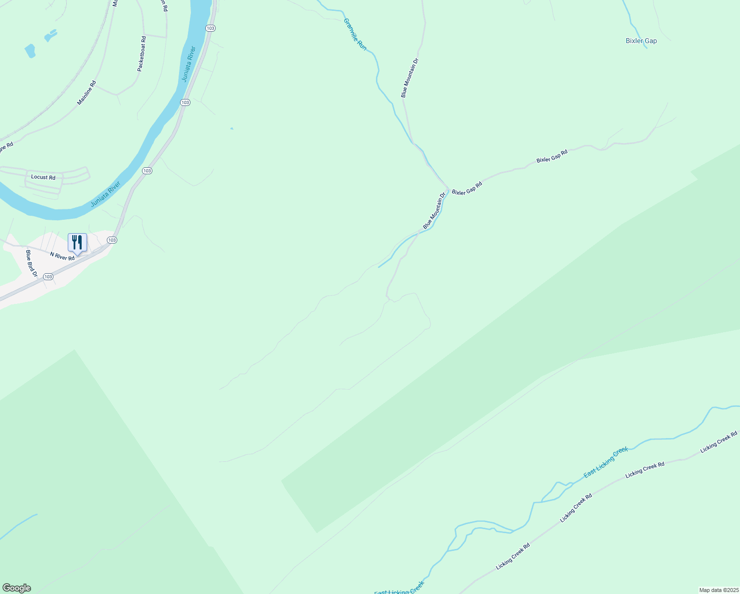 map of restaurants, bars, coffee shops, grocery stores, and more near 11 Blue Lick Lane in Lewistown