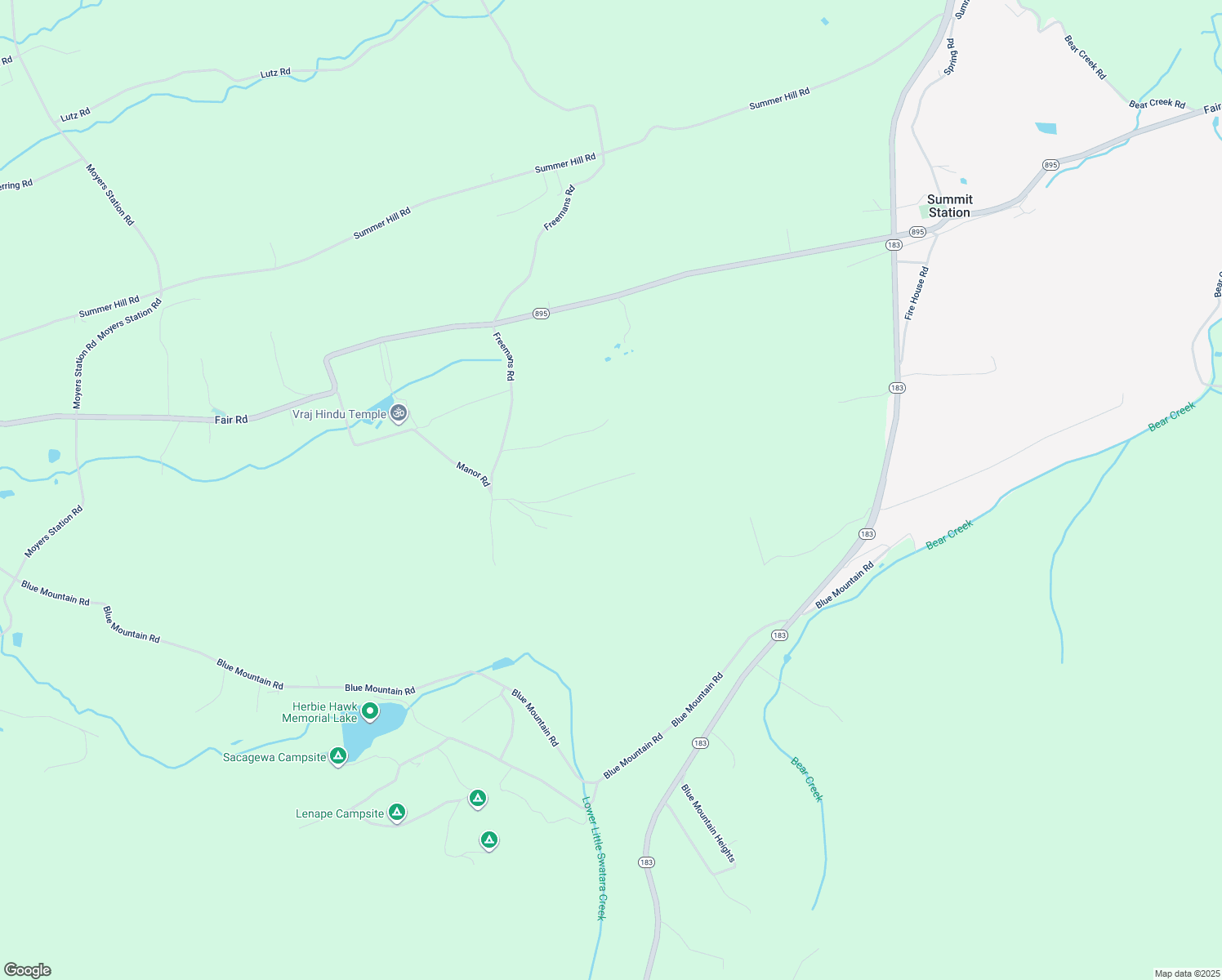 map of restaurants, bars, coffee shops, grocery stores, and more near 345 Freemans Road in Schuylkill Haven