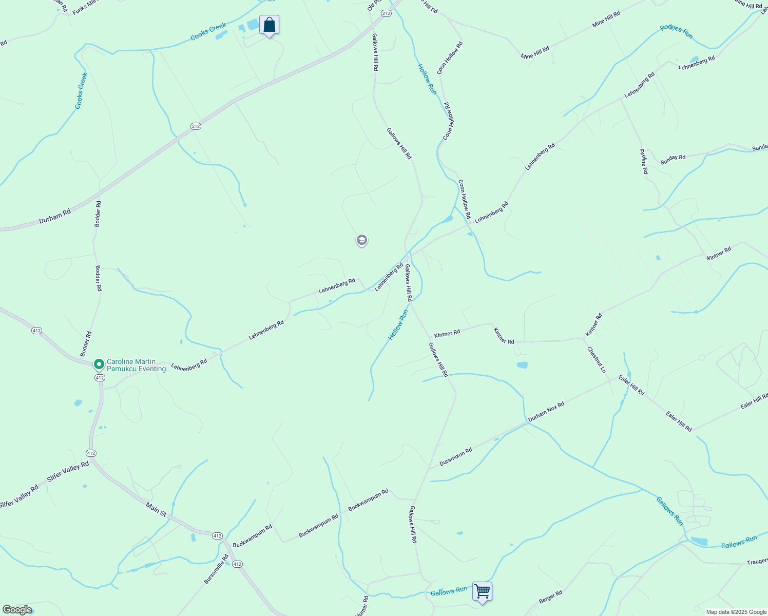 map of restaurants, bars, coffee shops, grocery stores, and more near 135 Thistle Hill in Riegelsville