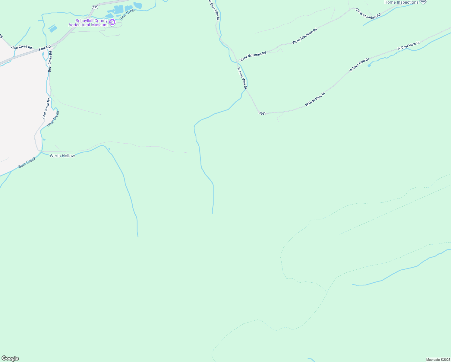 map of restaurants, bars, coffee shops, grocery stores, and more near West Deer View Drive in Schuylkill County