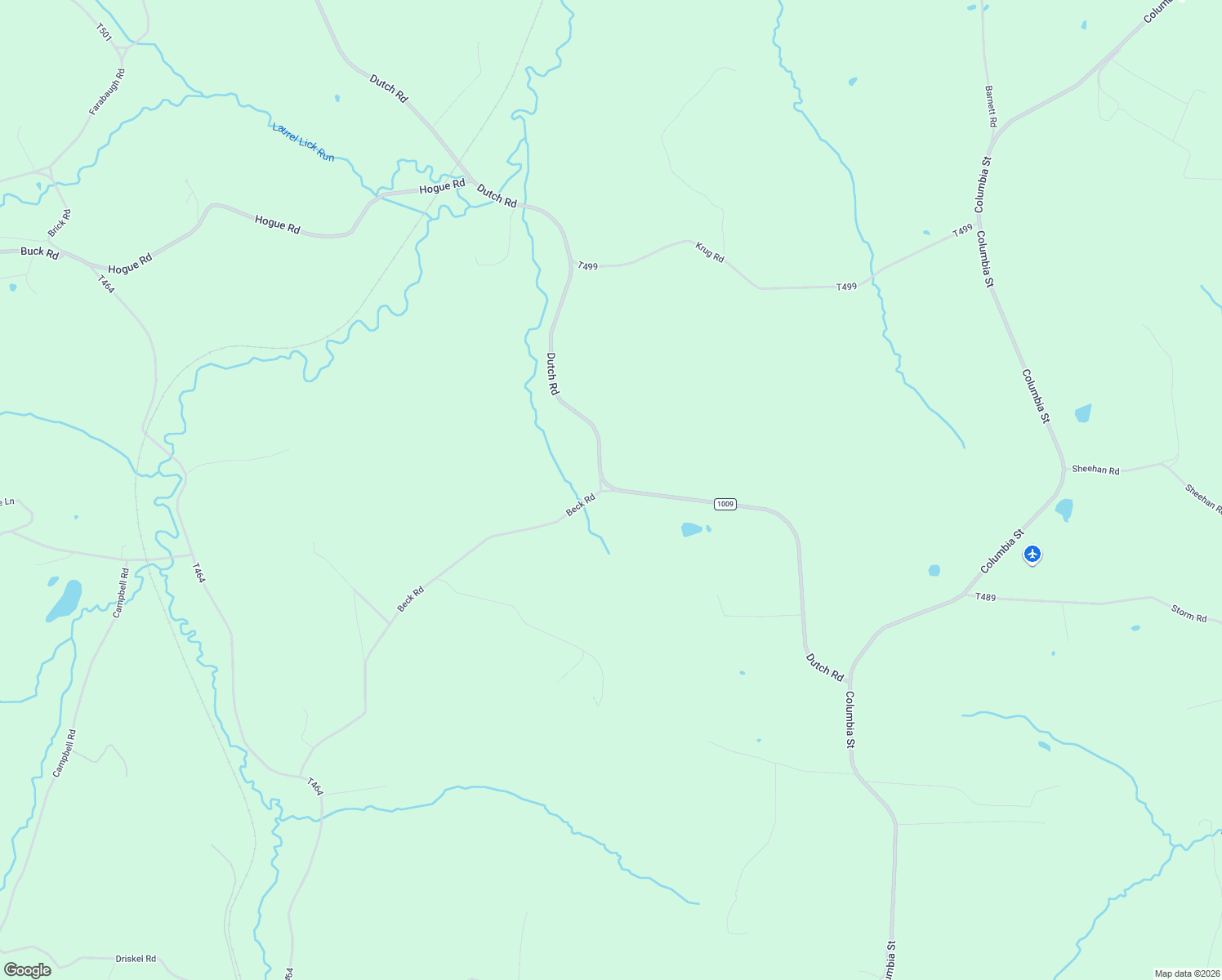 map of restaurants, bars, coffee shops, grocery stores, and more near 2155 Dutch Road in Loretto