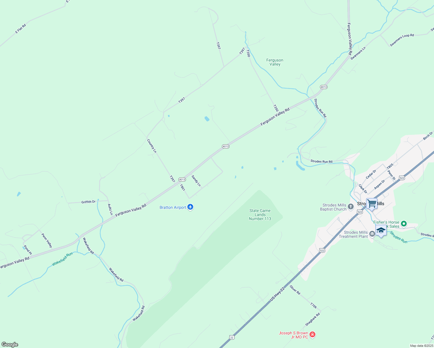 map of restaurants, bars, coffee shops, grocery stores, and more near 221 Sheaffer Road in McVeytown