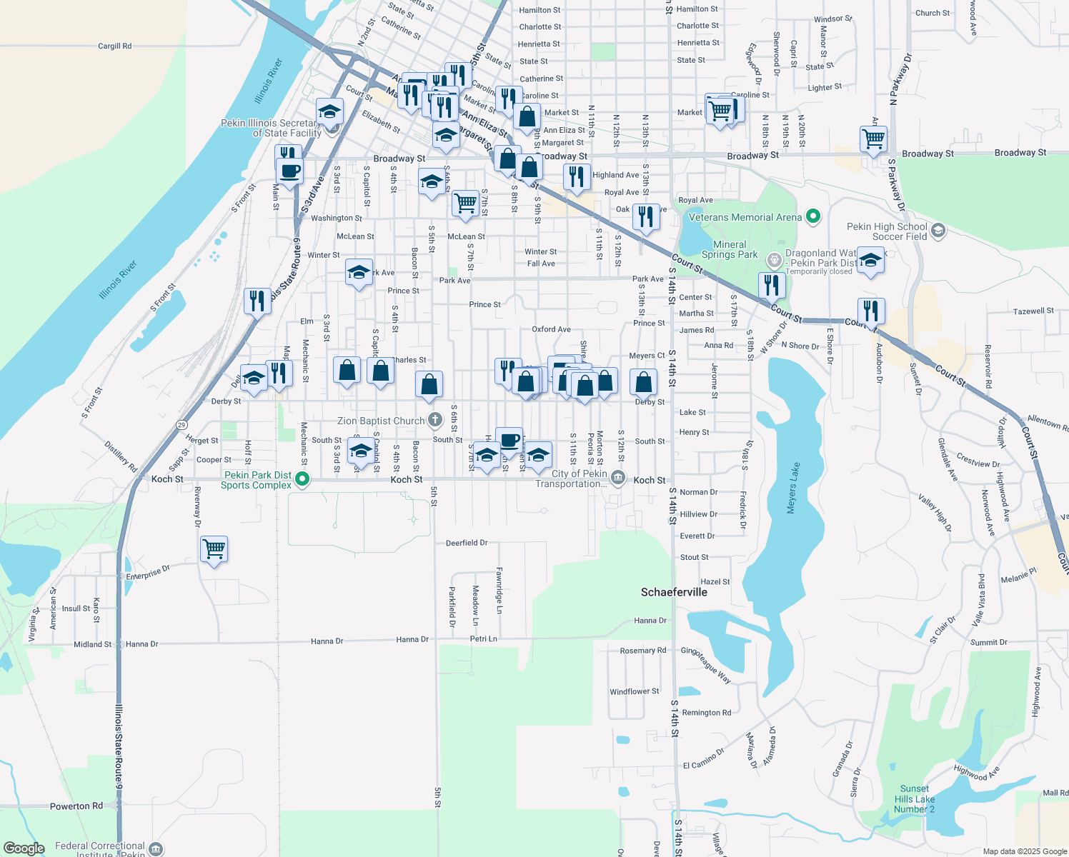 1317 South 9th Street, Pekin IL Walk Score