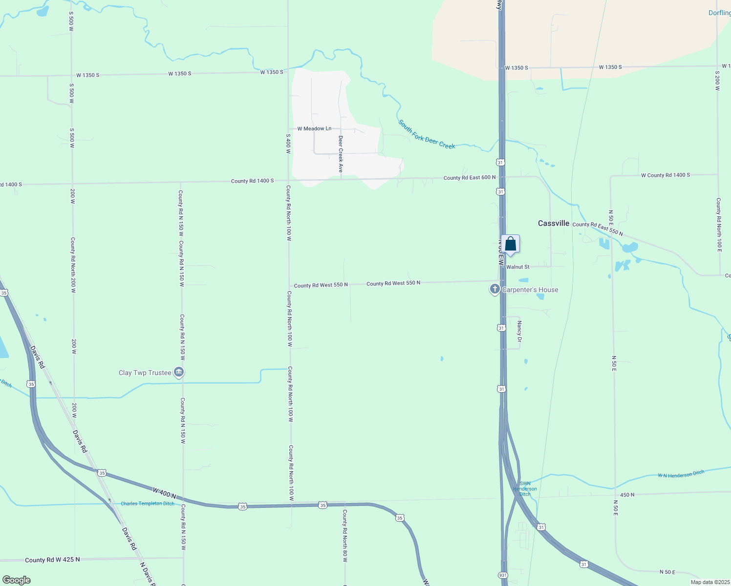 map of restaurants, bars, coffee shops, grocery stores, and more near 657 W 550 N in Kokomo